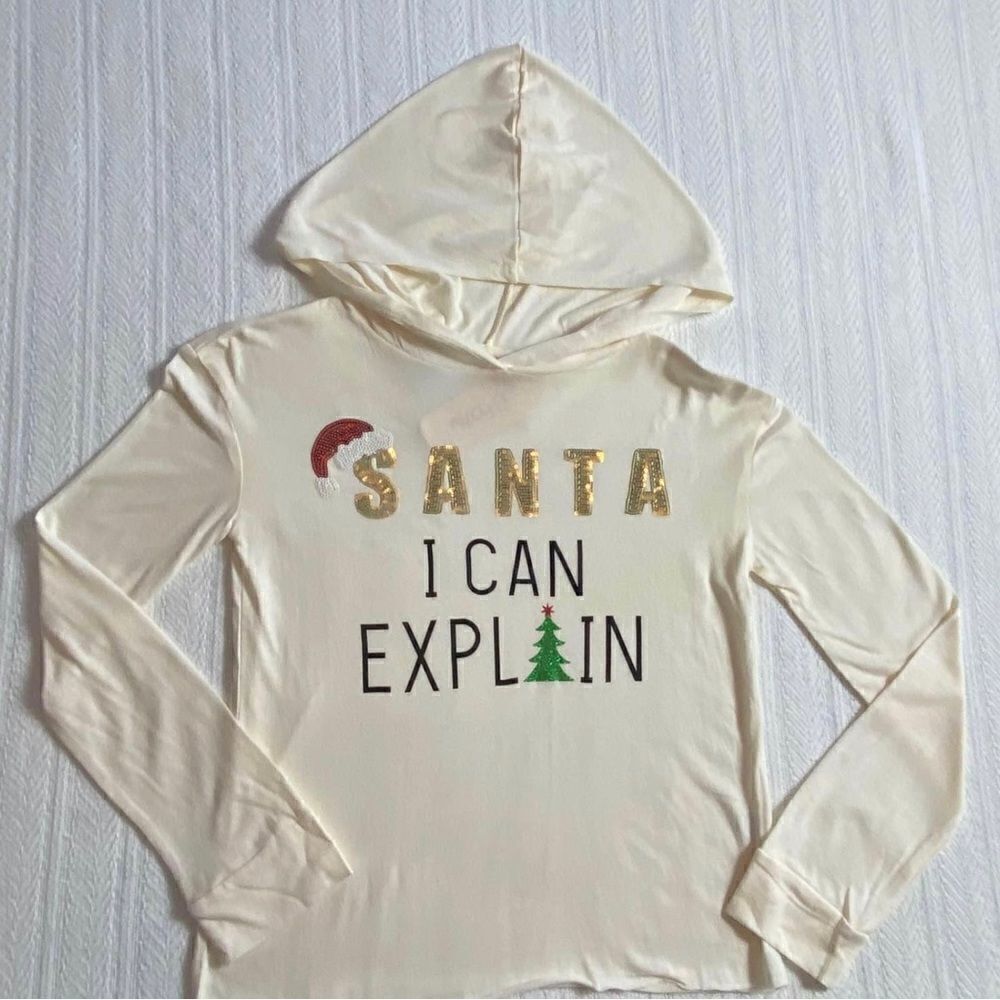 RUNWAY GIRL “SANTA, I CAN EXPLAIN” HOODED TOP
